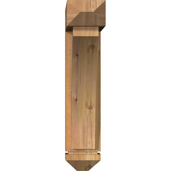 Thorton Arts And Crafts Rough Sawn Bracket W/ Offset Brace, Western Red Cedar, 6W X 20D X 28H